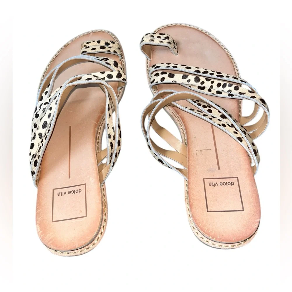 Dolce Vita Nelly Cheetah Calf Hair Slide Sandal Size 8.5 - Picture 2 of 5